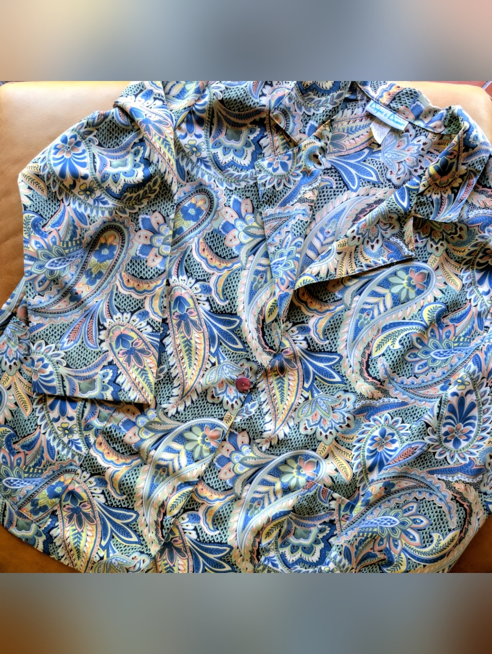 DRAPER'S & DAMON'S Paisley Blazer with Solid Blue Top and Pant Set - 1X - Picture 7 of 13